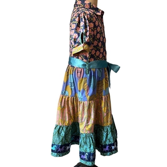MATILDA JANE GIRLS SIZE 6 CASUAL AND FUN MULTI FABRIC SHORT SLEEVE DRESS - Picture 4 of 11